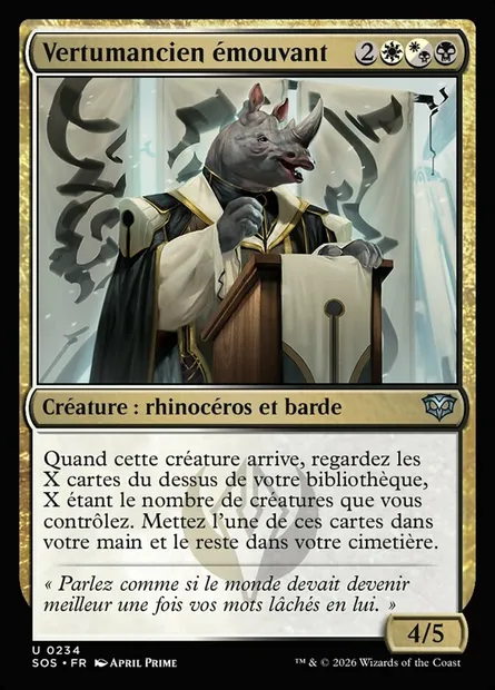 Vertumancien émouvant, carte Magic SOS 234 — extension Secrets of Strixhaven