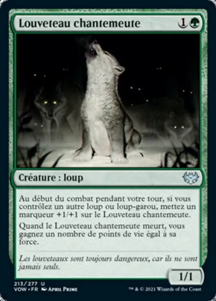 Louveteau chantemeute, carte Magic VOW 213 — extension Innistrad : noce écarlate