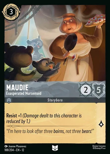 Maudie - Exasperated Nursemaid, Disney Lorcana card CH12-188 — Wilds Unknown set