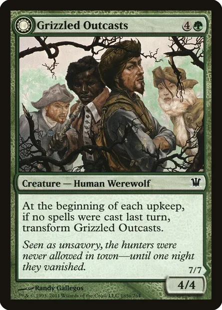 Grizzled Outcasts // Krallenhorde Wantons, Magic card ISD 185 — Innistrad set
