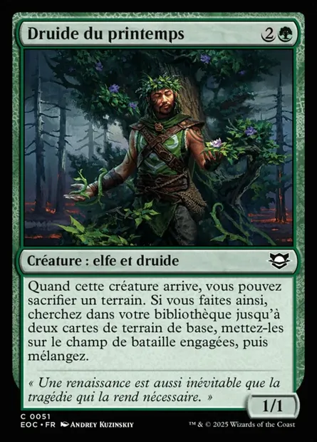 Druide du printemps, carte Magic EOC 51 — extension Edge of Eternities Commander