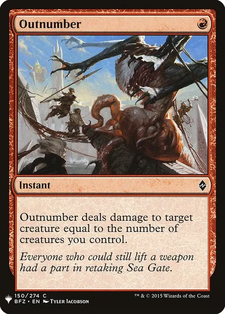 Outnumber, Magic card PLST BFZ-150 — The List set
