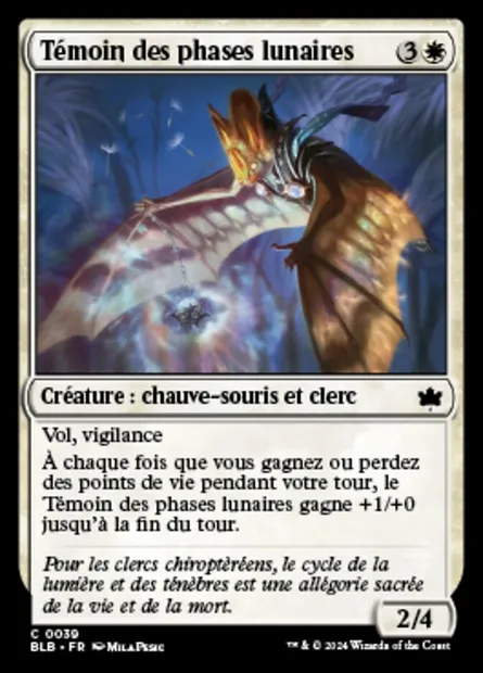 Témoin des phases lunaires, carte Magic BLB 39 — extension Bloomburrow