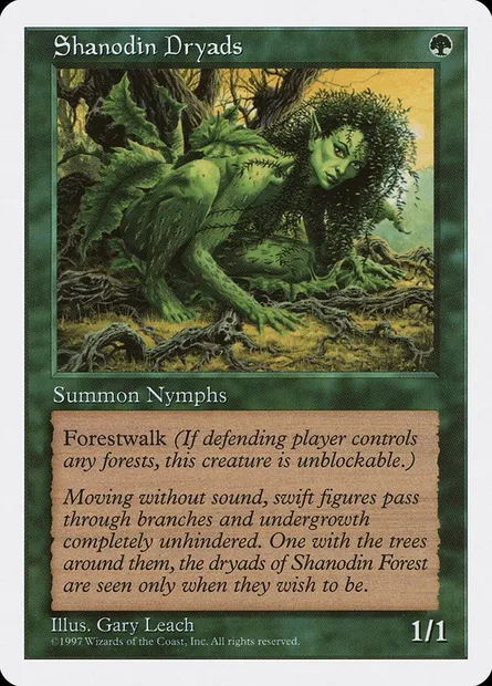 Shanodin Dryads, Magic card 5ED 325 — Fifth Edition set
