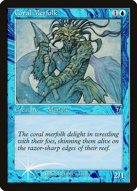 Coral Merfolk, Magic card 7ED 66★ — Seventh Edition set