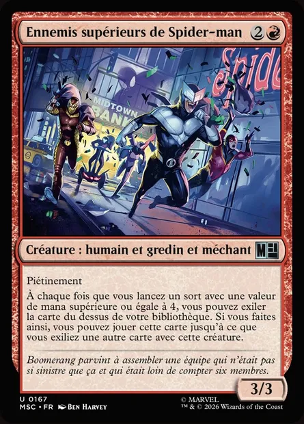 Ennemis supérieurs de Spider-man, carte Magic MSC 167 — extension Marvel Super Heroes Commander