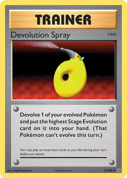 Devolution Spray, Pokémon card EVO 76 — Evolutions set