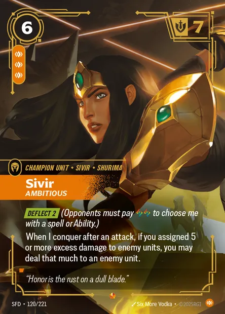 Sivir, carte Riftbound SFD 120 — extension Spiritforged