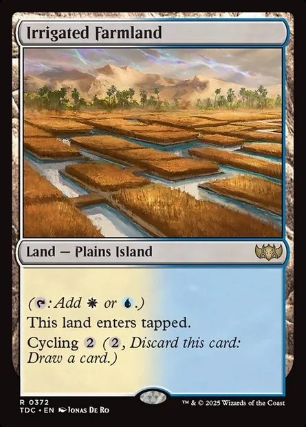 Irrigated Farmland, Magic card TDC 372 — Tarkir: Dragonstorm Commander set