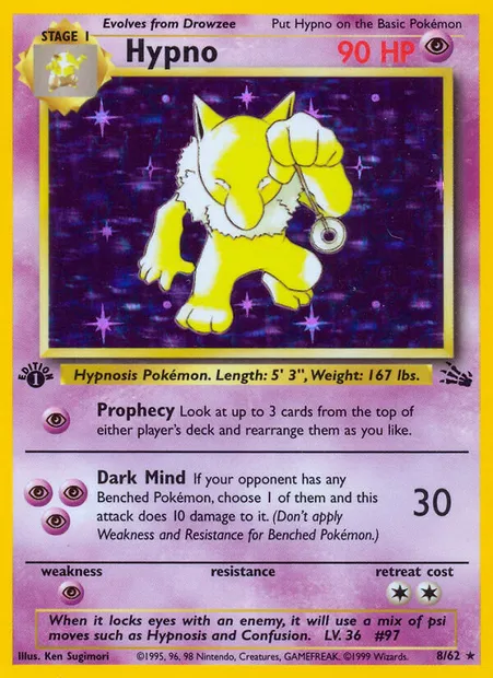 Hypno, Pokémon card FO 8 — Fossil set