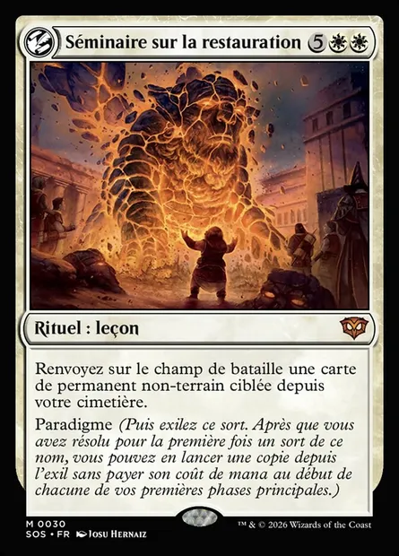 Séminaire sur la restauration, carte Magic SOS 30 — extension Secrets of Strixhaven