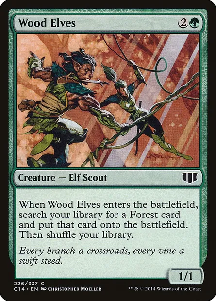 Wood Elves, Magic card C14 226 — Commander 2014 set
