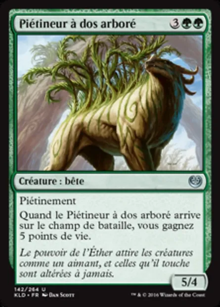 Piétineur à dos arboré, carte Magic KLD 142 — extension Kaladesh