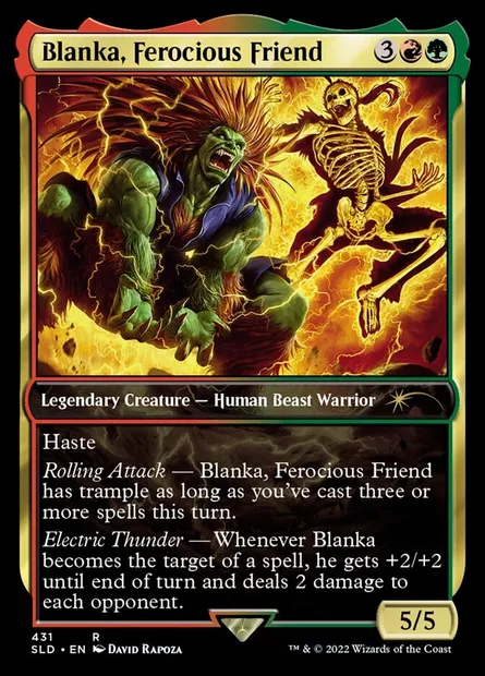 Blanka, Ferocious Friend, carte Magic SLD 431 — extension Secret Lair Drop