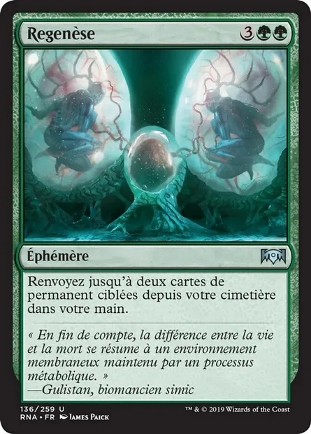 Regenèse, carte Magic RNA 136 — extension L'allégeance de Ravnica