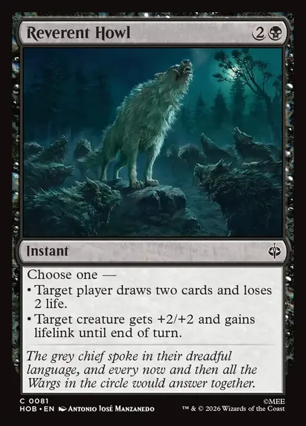 Reverent Howl, Magic card HOB 81 — The Hobbit set