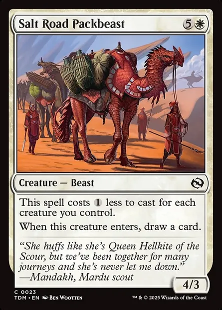 Salt Road Packbeast, Magic card TDM 23 — Tarkir: Dragonstorm set