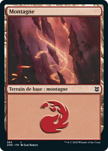 Montagne, carte Magic ZNR 383 — extension Renaissance de Zendikar