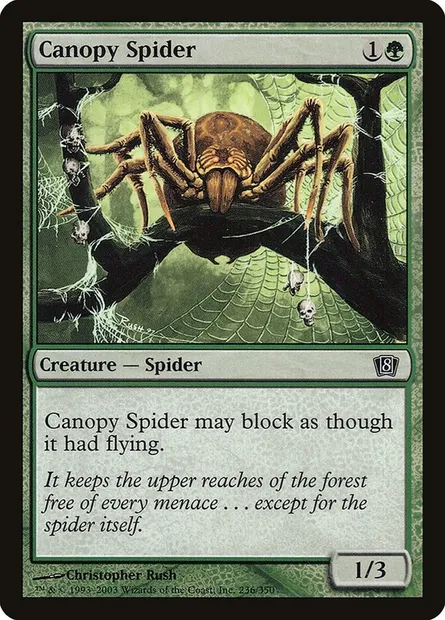 Canopy Spider, Magic card 8ED 236★ — Eighth Edition set