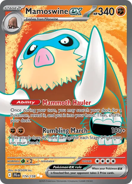 Mamoswine ex, Pokémon card JTG 174 — Journey Together set