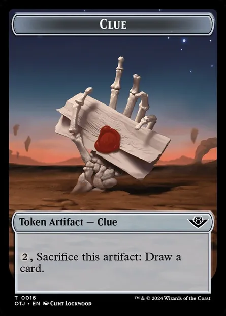 Clue, Magic card TOTJ 16 — Outlaws of Thunder Junction Tokens set