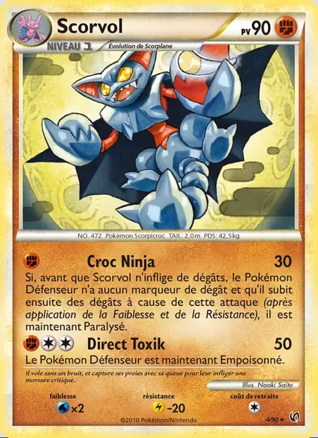Scorvol, carte Pokémon UD 4 — extension Indomptable