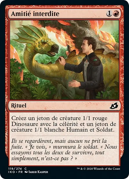 Amitié interdite, carte Magic IKO 119 — extension Ikoria: Lair of Behemoths