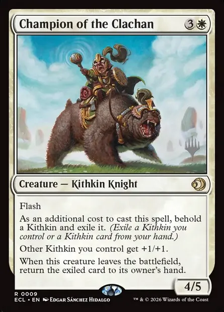 Champion du clachan, carte Magic PECL 9p — extension Lorwyn Eclipsed Promos