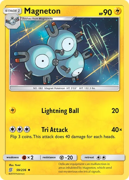 Magneton, Pokémon card UNM 59 — Unified Minds set