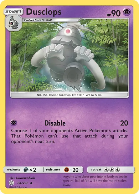 Dusclops, Pokémon card CEC 84 — Cosmic Eclipse set