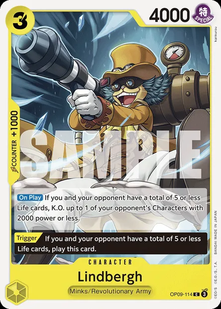 Lindbergh, One Piece card OP09-114 — EMPERORS IN THE NEW WORLD set