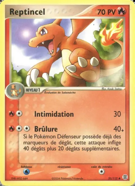 Reptincel, carte Pokémon RG 31 — extension EX Rouge Feu & Vert Feuille