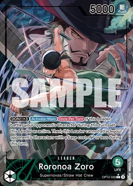 Roronoa Zoro, One Piece card OP12-020 — LEGACY OF THE MASTER set