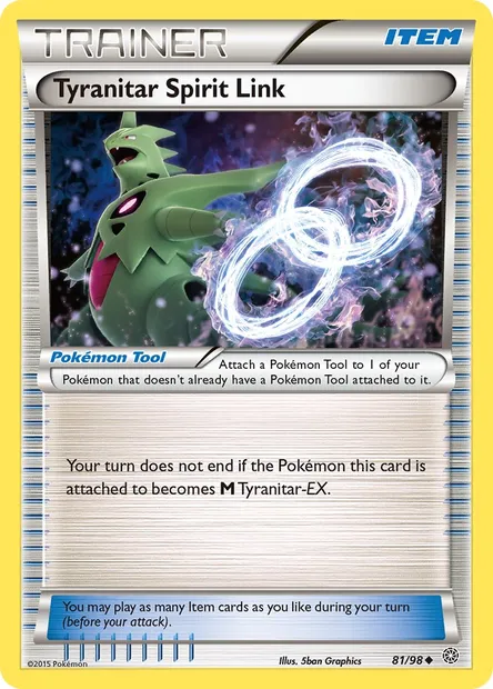 Tyranitar Spirit Link, Pokémon card AOR 81 — Ancient Origins set