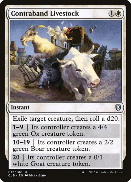 Contraband Livestock, Magic card CLB 12 — Commander Legends: Battle for Baldur's Gate set