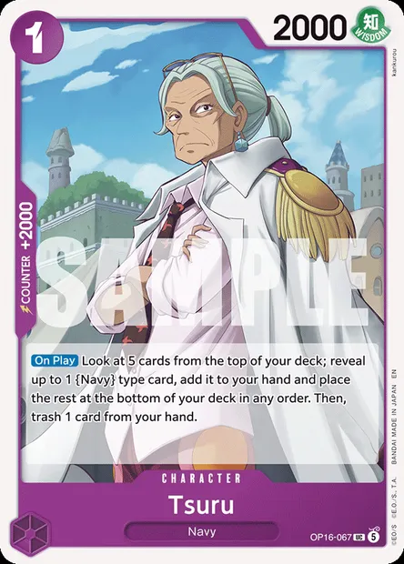 Tsuru, One Piece card OP16-067 — THE TIME OF BATTLE set
