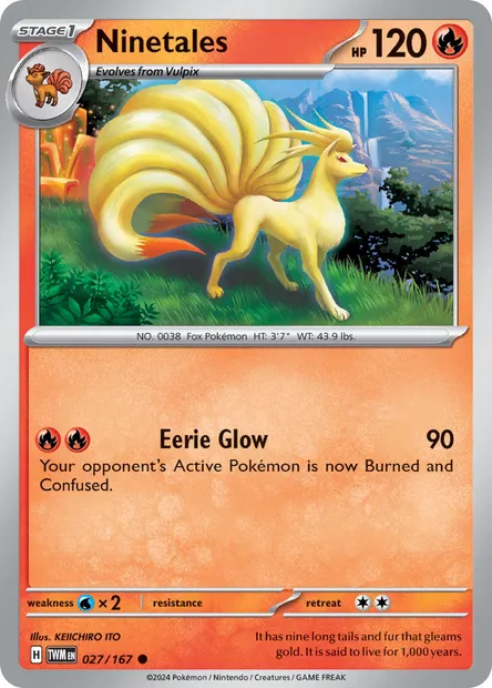 Ninetales, Pokémon card TWM 027 — Twilight Masquerade set
