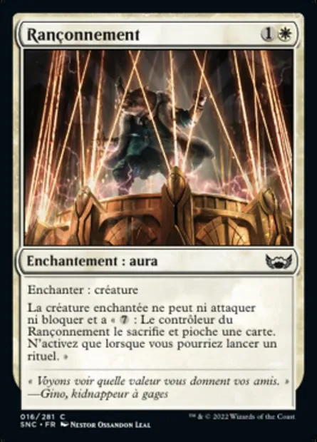 Rançonnement, carte Magic SNC 16 — extension Les rues de la Nouvelle-Capenna
