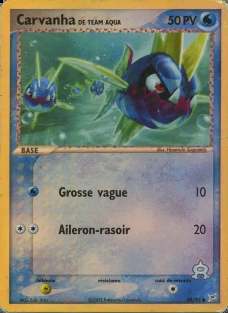 Carvanha de Team Aqua, carte Pokémon MA 48 — extension EX Team Magma vs Team Aqua