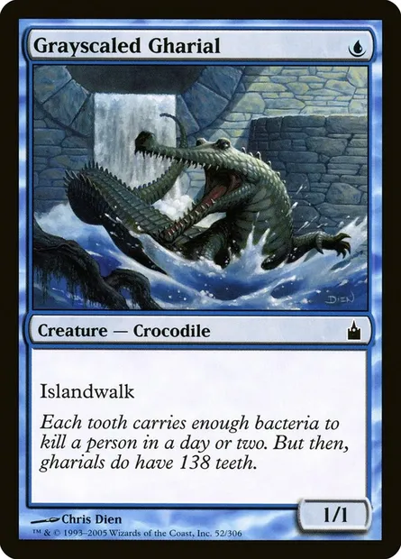 Grayscaled Gharial, Magic card RAV 52 — Ravnica: City of Guilds set