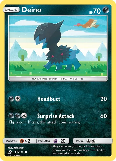 Deino, Pokémon card CIN 60 — Crimson Invasion set