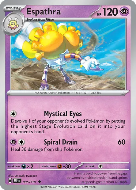 Espathra, Pokémon card SSP 095 — Surging Sparks set
