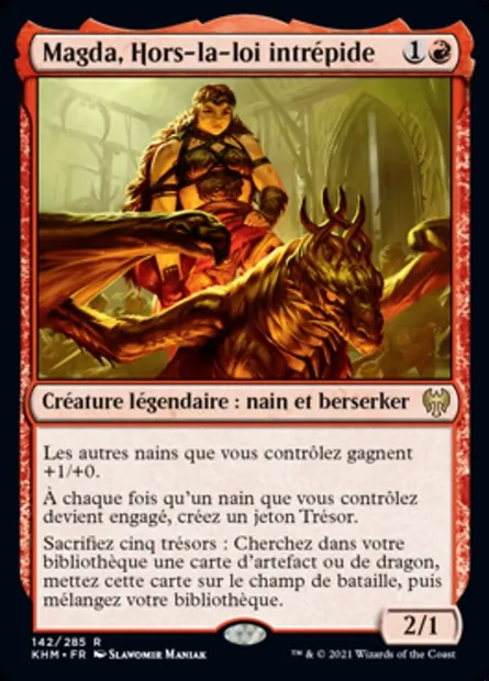 Magda, Hors-la-loi intrépide, carte Magic KHM 142 — extension Kaldheim