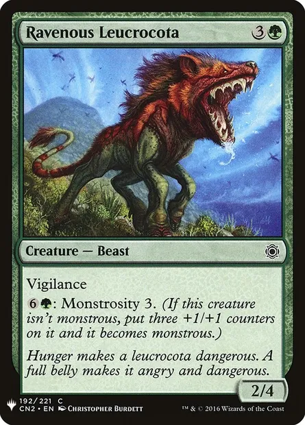 Ravenous Leucrocota, Magic card PLST CN2-192 — The List set