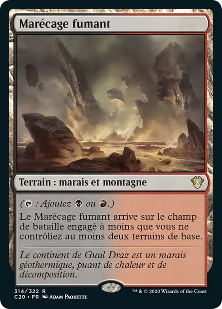 Marécage fumant, carte Magic C20 314 — extension Commander 2020