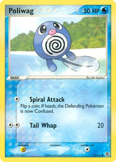 Poliwag, Pokémon card RG 75 — FireRed & LeafGreen set