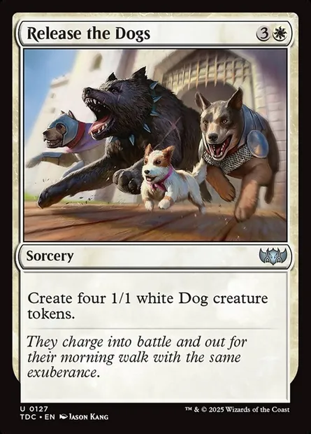 Release the Dogs, Magic card TDC 127 — Tarkir: Dragonstorm Commander set