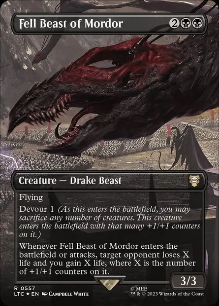 Fell Beast of Mordor, carte Magic LTC 557 — extension Tales of Middle-earth Commander