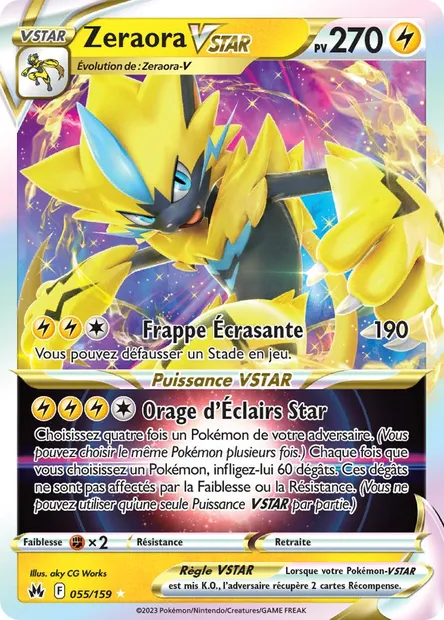 Zeraora VSTAR, carte Pokémon CRZ 055 — extension Zénith Suprême