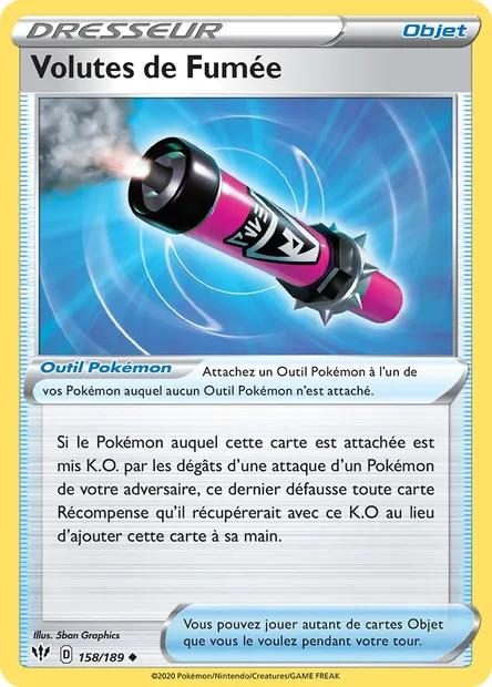 Volutes de Fumée, carte Pokémon DAA 158 — extension Ténèbres Embrasées